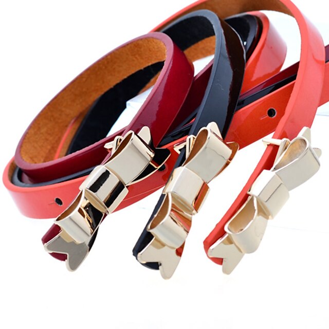  Women's Candy Color Bow Belt