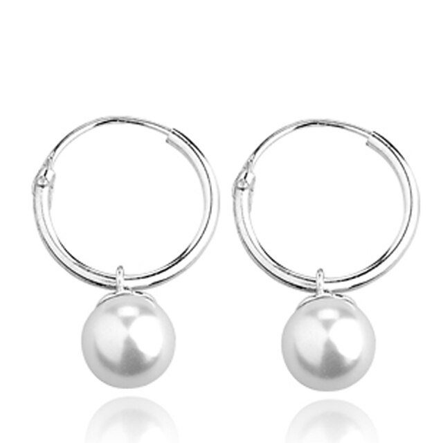  Elegantní 925 mincovního stříbra perlové náušnice