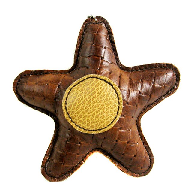  All Cow Leather Big Spot Pattern Starfish Style Squeaking Toys