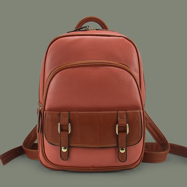  Women's Bags PU Backpack for Casual All Seasons Screen Color