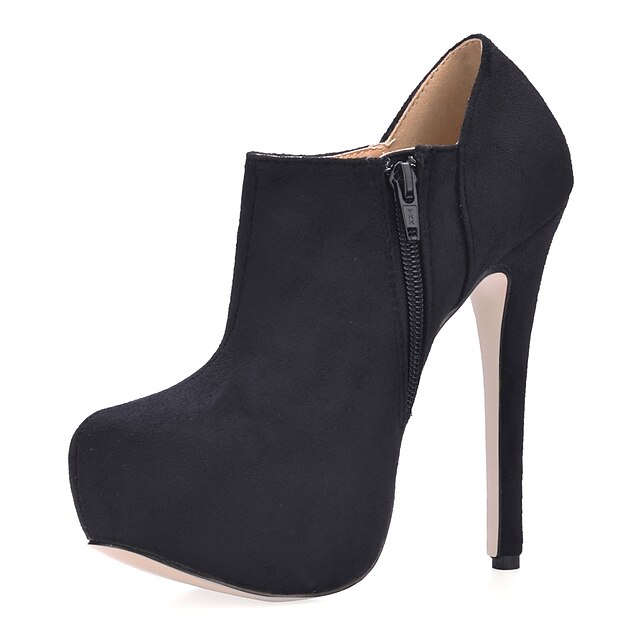  Fashion Suede Stiletto Heel Ankle Boots With Zipper Party / Evening Shoes