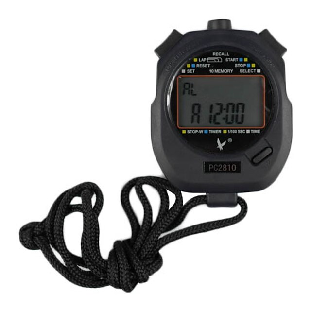  Black Shockproof Wearable Outdoor Stopwatch With Countdown Timer Function