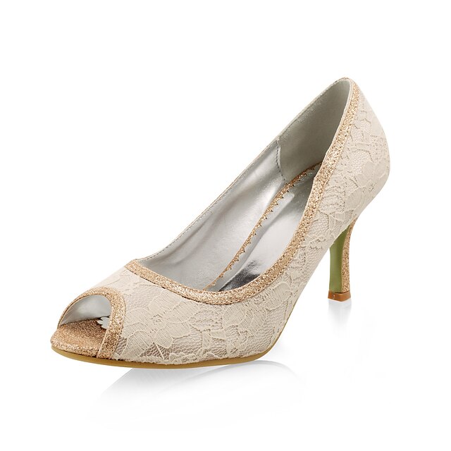  Lace Upper Stiletto Heel Pumps With Sparkling Glitter Wedding Shoes More Colors Available
