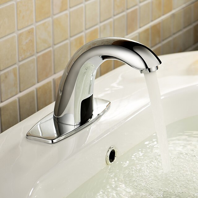  Bathroom Sink Faucet - Touch / Touchless Chrome Centerset One Hole / Hands free One HoleBath Taps
