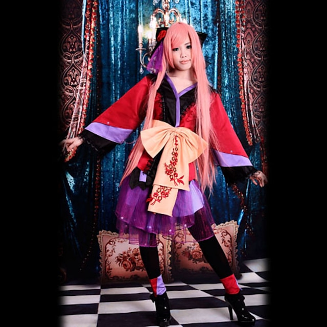  Inspired by Vocaloid Megurine Luka Video Game Cosplay Costumes Cosplay Suits Kimono Long Sleeve Dress Headpiece