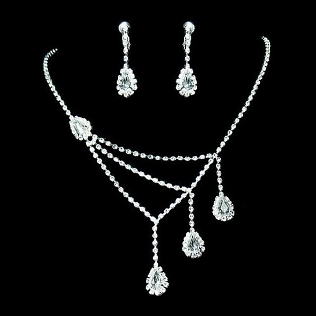  Women's Clear Jewelry Set Earrings Jewelry For Party Special Occasion Anniversary Birthday Gift / Necklace