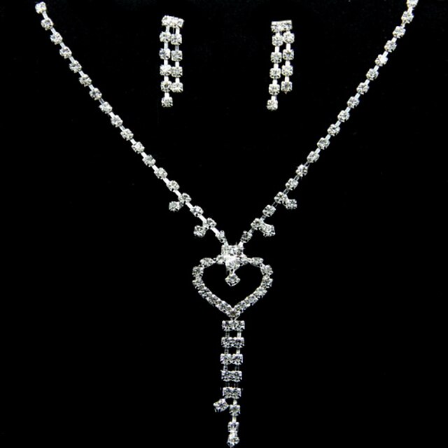 Aleación Splendid Con sistema de la joyería de diamante de imitación de las mujeres incluyendo collares, aretes