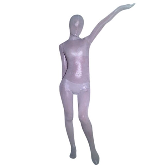  White Shiny Metallic Full body Zentai