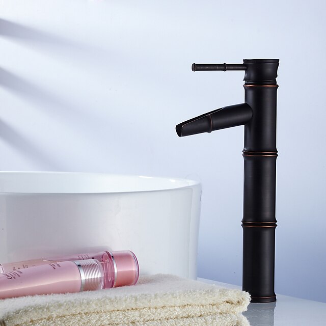  Bathroom Sink Faucet - Waterfall Oil-rubbed Bronze Vessel One Hole / Single Handle One HoleBath Taps