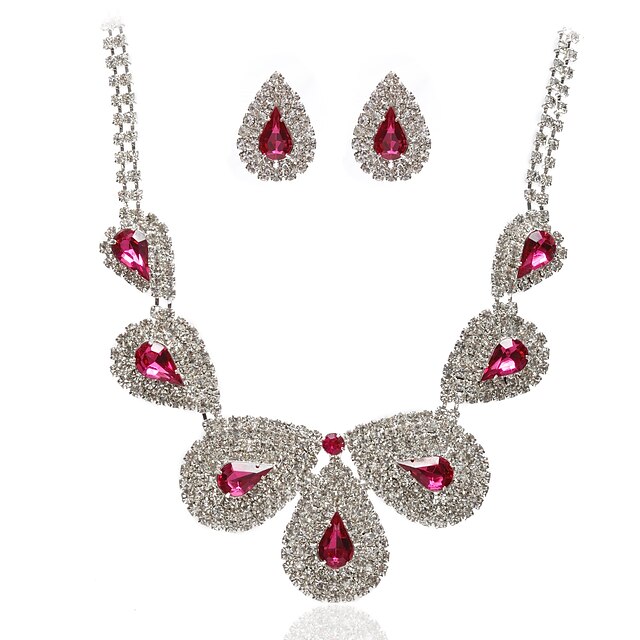  Beautiful Alloy With Rhinestones Jewelry Set,Including Necklace And Earrings