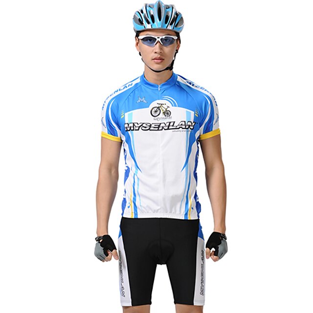  Mysenlan Men's Short Sleeve Bike Clothing Suit Breathable Quick Dry Waterproof Zipper Sports Clothing Apparel / High Elasticity