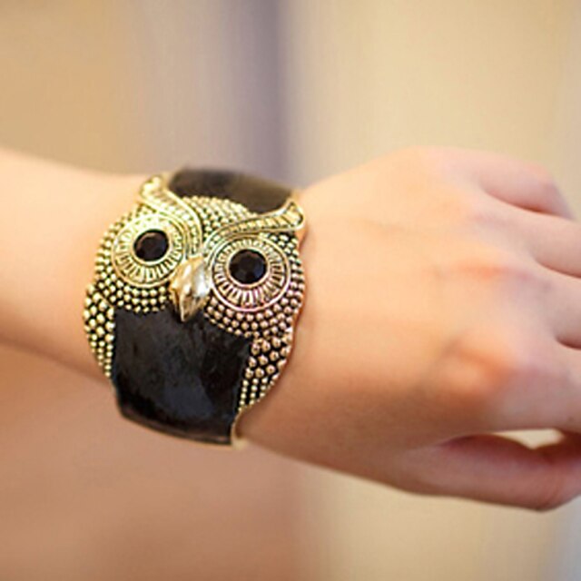  Damen: altmodische Owl Breites Armband