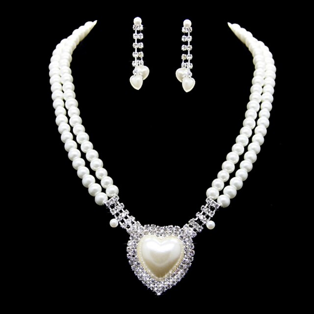  Pentru femei Seturi de bijuterii Imitație de Perle Ștras cercei Bijuterii Pentru Nuntă Petrecere Ocazie specială Aniversare Zi de Naștere Cadou / Logodnă