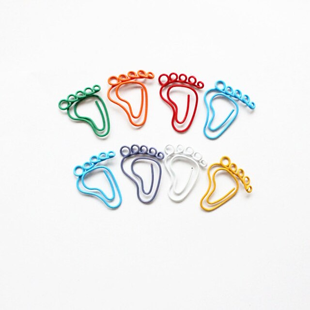  Footprint Style Colorful Paper Clips (Random Color, 10-Pack)
