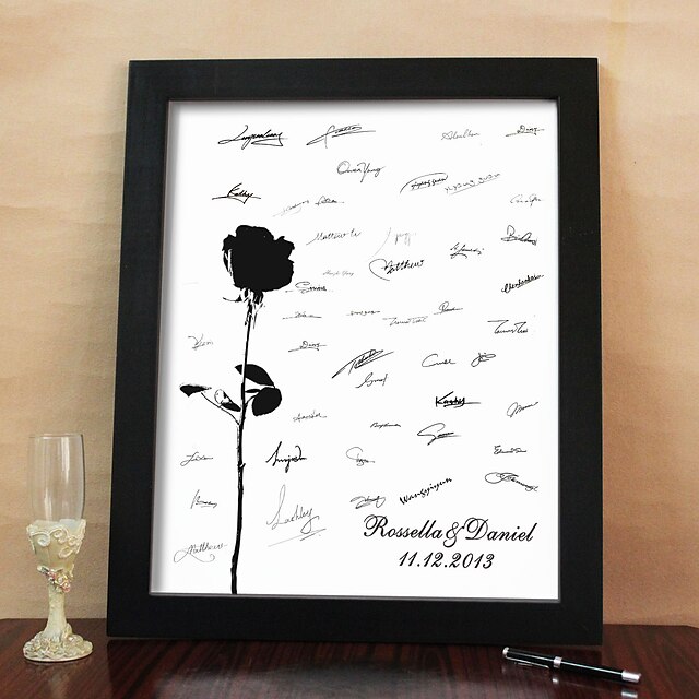  persoonlijke handtekening canvas frame - rose (inclusief frame)