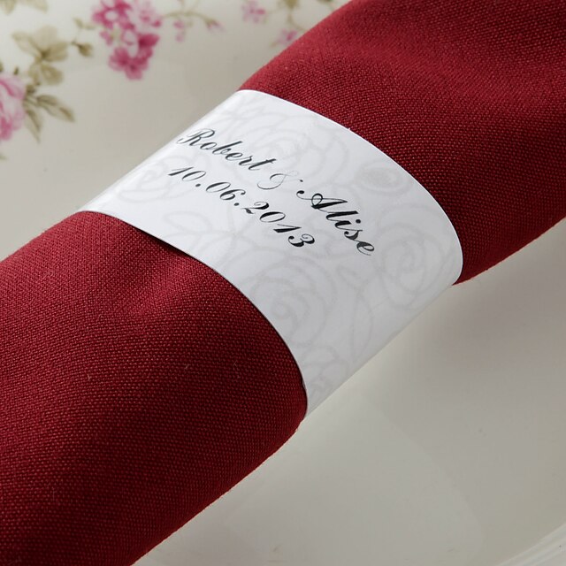  Serviettes de mariage - 50 pcs Ronds de serviettes Mariage / Anniversaire / Soirée de Fiançailles Thème floral