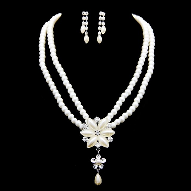  Smykker Set Dame Jubileum / Bryllup / Engasjement / Bursdag / Gave / Fest / Spesiell Leilighet Juvel Sett Imitert Perle / Rhinestone