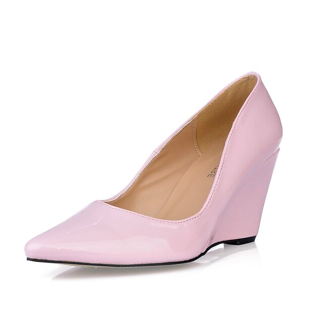  Women's Spring / Summer / Fall / Winter Wedges Patent Leather Dress Wedge Heel Black / Brown / Pink