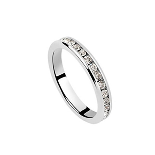  Lovely Platinum Plated High Quality Alloy Crystal Ring More Colors
