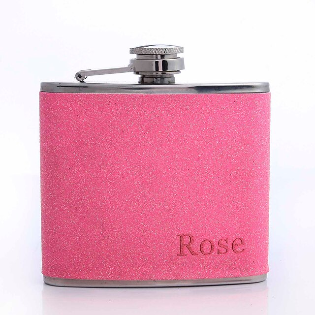  presente do dia de pai personalizado 5 onças frasco pu couro (rose, rosa, azul, roxo)