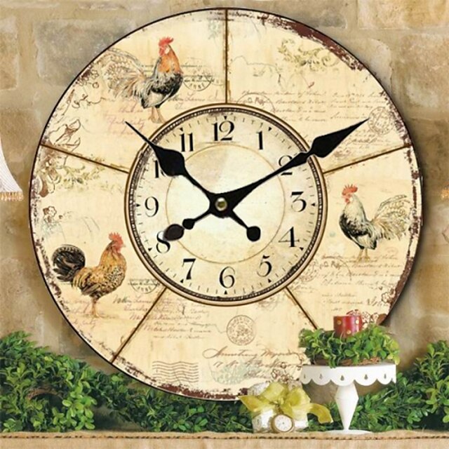  Country Floral&Animal Wall Clock
