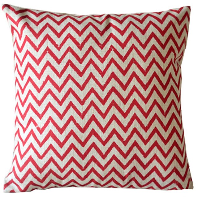  1 pcs Coton / Lin Housse de coussin, Chevron Rustique