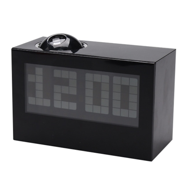  デジタル目覚まし時計カレンダー時間プロジェクター(ブラック、3xaaa)