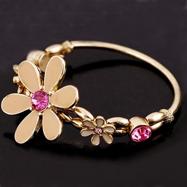  Mujeres Flower Bracelet Crystal