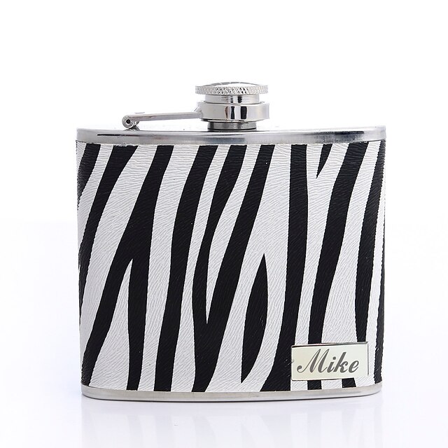  Regalo personalizzato Zebra-banda 5 once Cuoio Flask