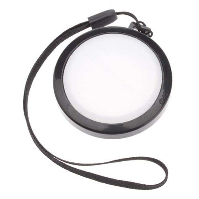  MENNON 46mm Camera White Balance Lens Cap Cover with Hand Strap (Black & White)