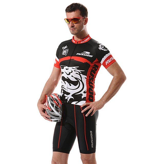  Mysenlan Men's Short Sleeve Bike Jersey Top Breathable Quick Dry Sports Polyester Clothing Apparel / High Elasticity