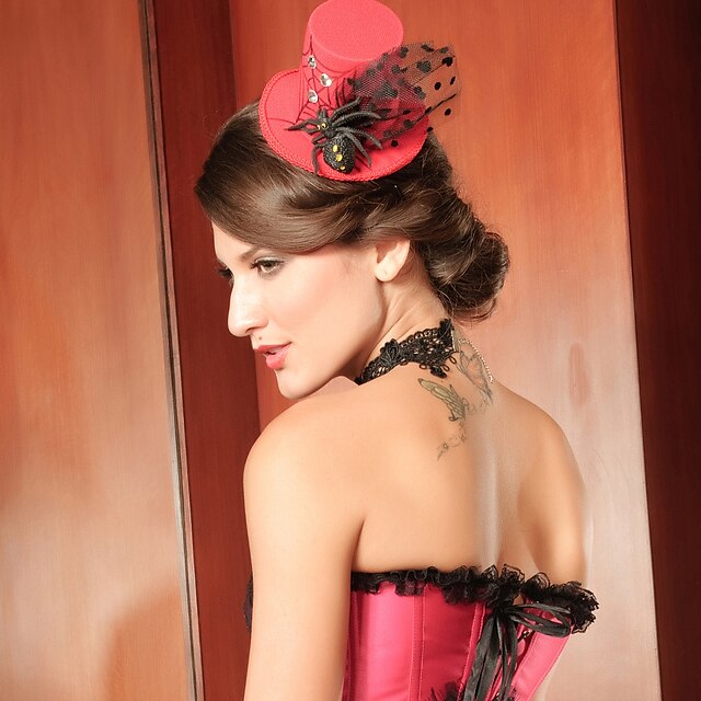  Red Tulle Special Occasion Women's Hat/Fascinators