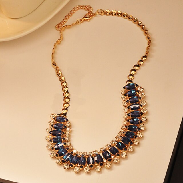  Damenmode Sea Blue Diamond Halskette