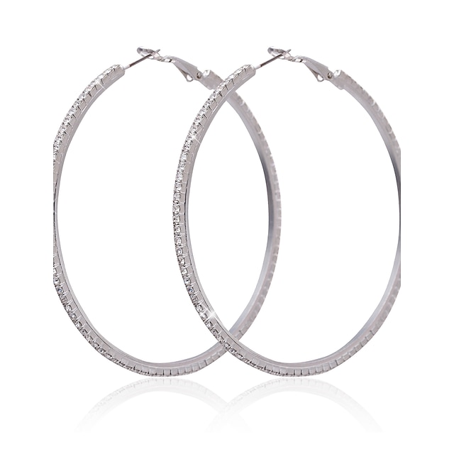  Women's White Hoop Earrings Earrings Jewelry Silver For