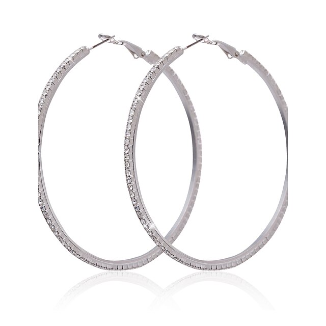  Femme Blanc Boucle d'Oreille Créoles Des boucles d'oreilles Bijoux Argent Pour