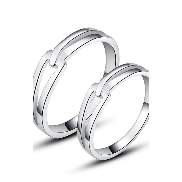  Women's Couple's Ring Silver Sterling Silver Silver Stylish Love Wedding Party / Evening Jewelry