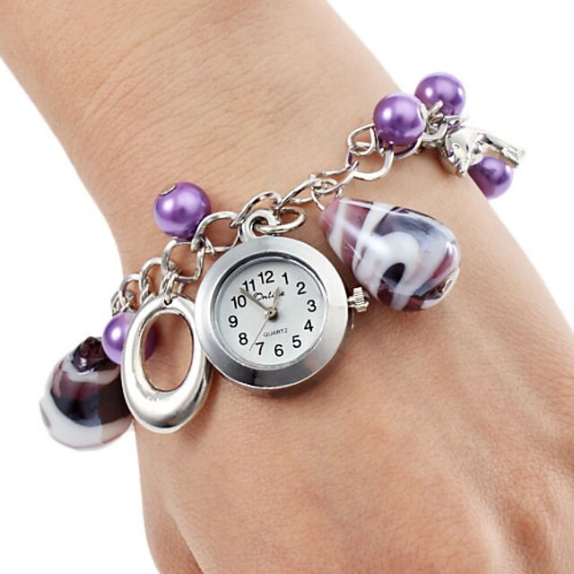  Жен. Часы-браслет Японский Кварцевый Нержавеющая сталь Фиолетовый Аналоговый Элегантный стиль Мода