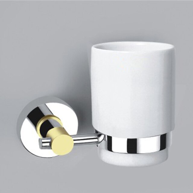  Toothbrush Holder Removable Contemporary Brass 1 pc - Hotel bath