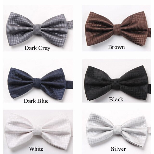  Men's Fashion Pure Color Polyester Bow-tie
