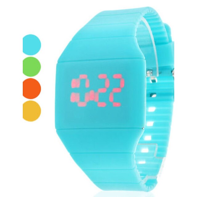  unisex Kautschuk digitale LED Armbanduhr (farblich sortiert)