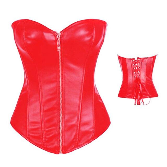  Red PU Leather Punk Lolita Corset