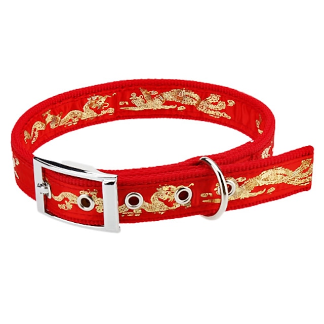  Dog Collar Nylon Gold Silver