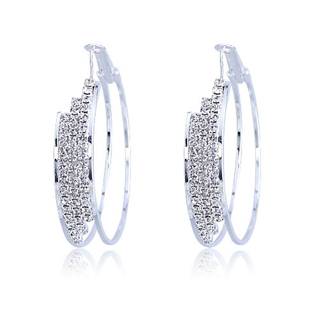  Women's Crystal Hoop Earrings Machete Ladies Classic Earrings Jewelry For Party