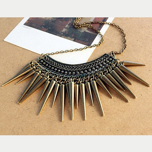  Women's Rivet Vintage Tassels Necklace