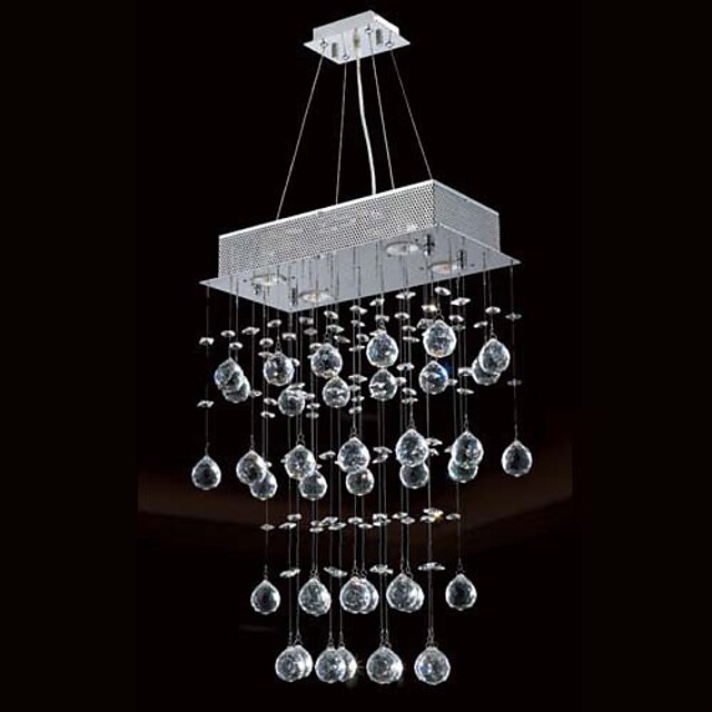  QINGMING® Kristal Plafond Lichten & hangers Neerwaartse Belichting Galvanisch verzilveren Kristal, Ministijl 110-120V / 220-240V Lamp Niet Inbegrepen / GU10