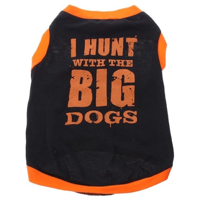  Psy T-shirt Litery i cyfry Ubrania dla psów Ubrania dla szczeniąt Stroje dla psów Oddychający Czarny Kostium dla dziewczynki i chłopca Bawełna XS S M L