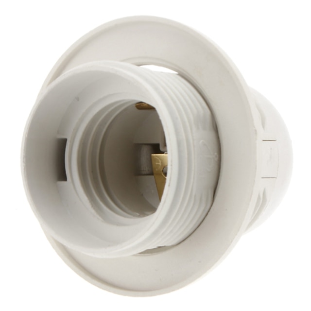  e27 baslampa skruvgänga sockel lamphållare (vit)