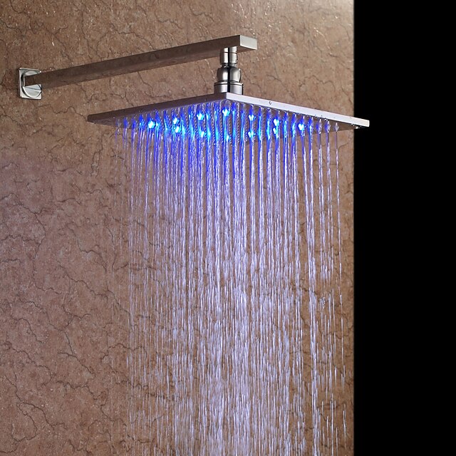  Contemporary Rain Shower Nickel Brushed Feature - Rainfall / LED, Shower Head / Brass / #