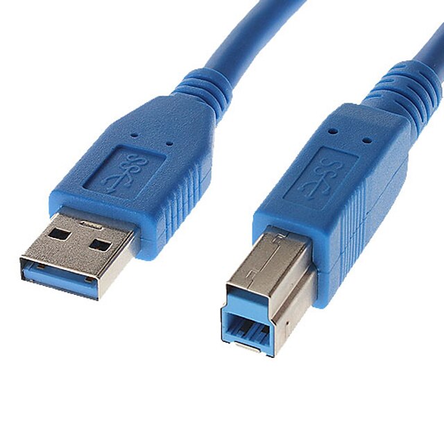 High Speed USB 3.0 Printer A Male to B Male 1.0m 3 Feet Data Cable  (Blue)