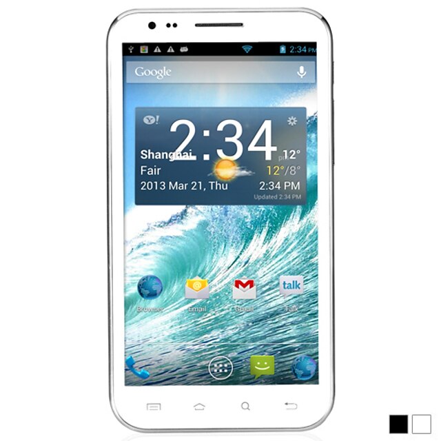  Android 4.1 1,2 GHz-es négy magos CPU okostelefon 5,7 hüvelykes kapacitív érintőképernyő (dual sim, gps, 3G, wifi)